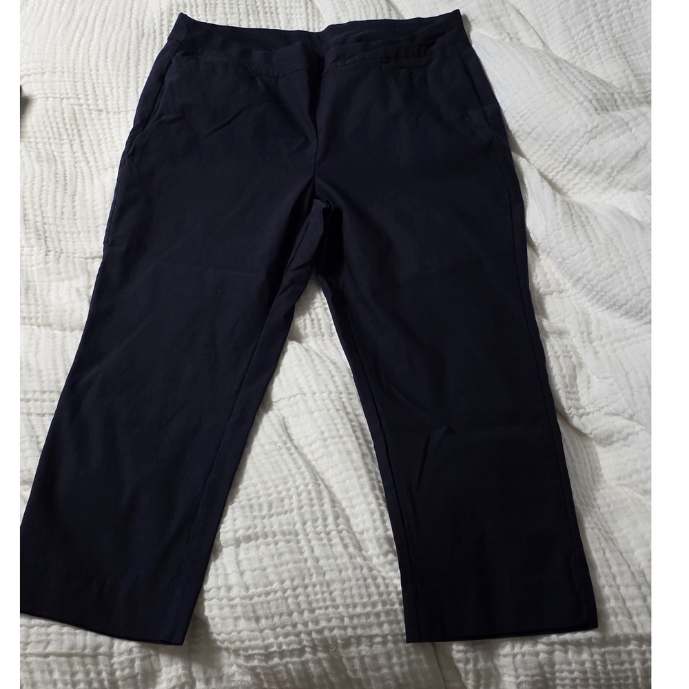 Chico's Women's Navy Blue Crop Pants US Size 16 Career Casual Dress
